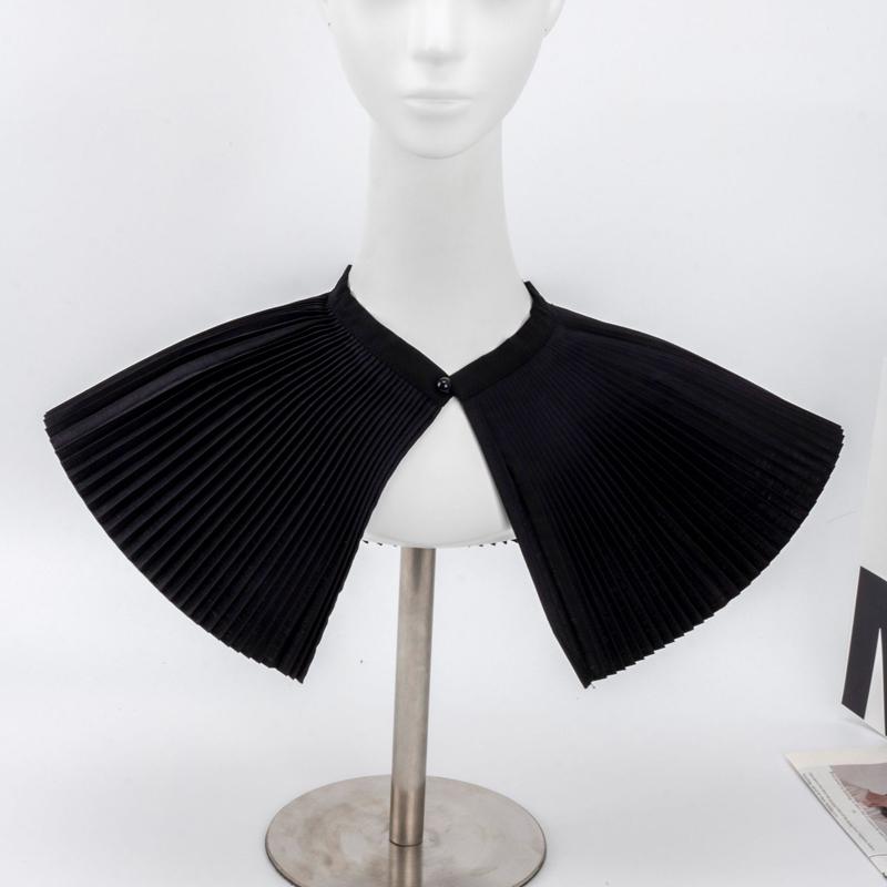 Elegant Pleated Lapel Fake Collar Shawl Decoration Collar Blouse Shoulder Removable Collar Sweater False Collar Top Neckwear
