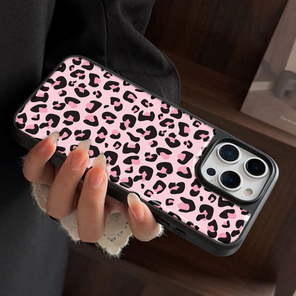 Чехол для телефона с принтом розового леопарда, подходит для iPhone 17 16 15 14 13 12 11 Pro/Max/Plus, противоударная задняя крышка