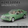 1:24 Mercedes-Benz W140 320SEL Классический автомобиль Литой сплав Модель автомобиля Звук и свет Инерционный Детская игрушка Коллекционные предметы Подарок на день рождения C335