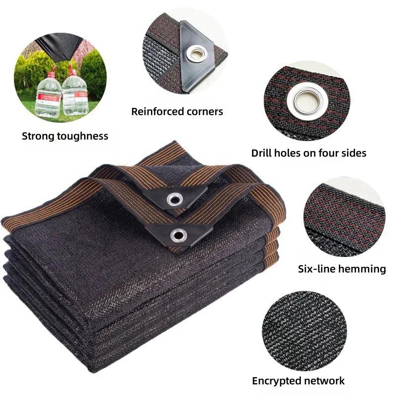 Sunshade Net, Sunscreen Net, Thickened Sunshade, Heat Insulation, Black, Household, Outdoor, Car, Sunshade Resistant