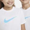 Nike Футболка с коротким рукавом и круглым вырезом с принтом логотипа Dri-FIT, детские топы, белая DX5411-100