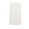 Spring and Summer New Women's Clothing White Viscose Blended Split Mid-Waist Translucent Midi Skirt Skirt 4437050
