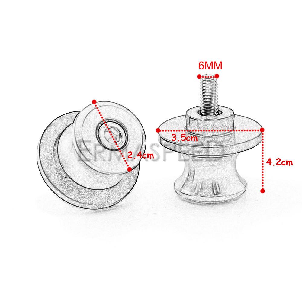 Для YZF-R1 R6 R25 R3 R15 R125 винты для подставки мотоцикла 6 мм катушки маятника мотоцикла слайдер-подставка винт с ЧПУ алюминий