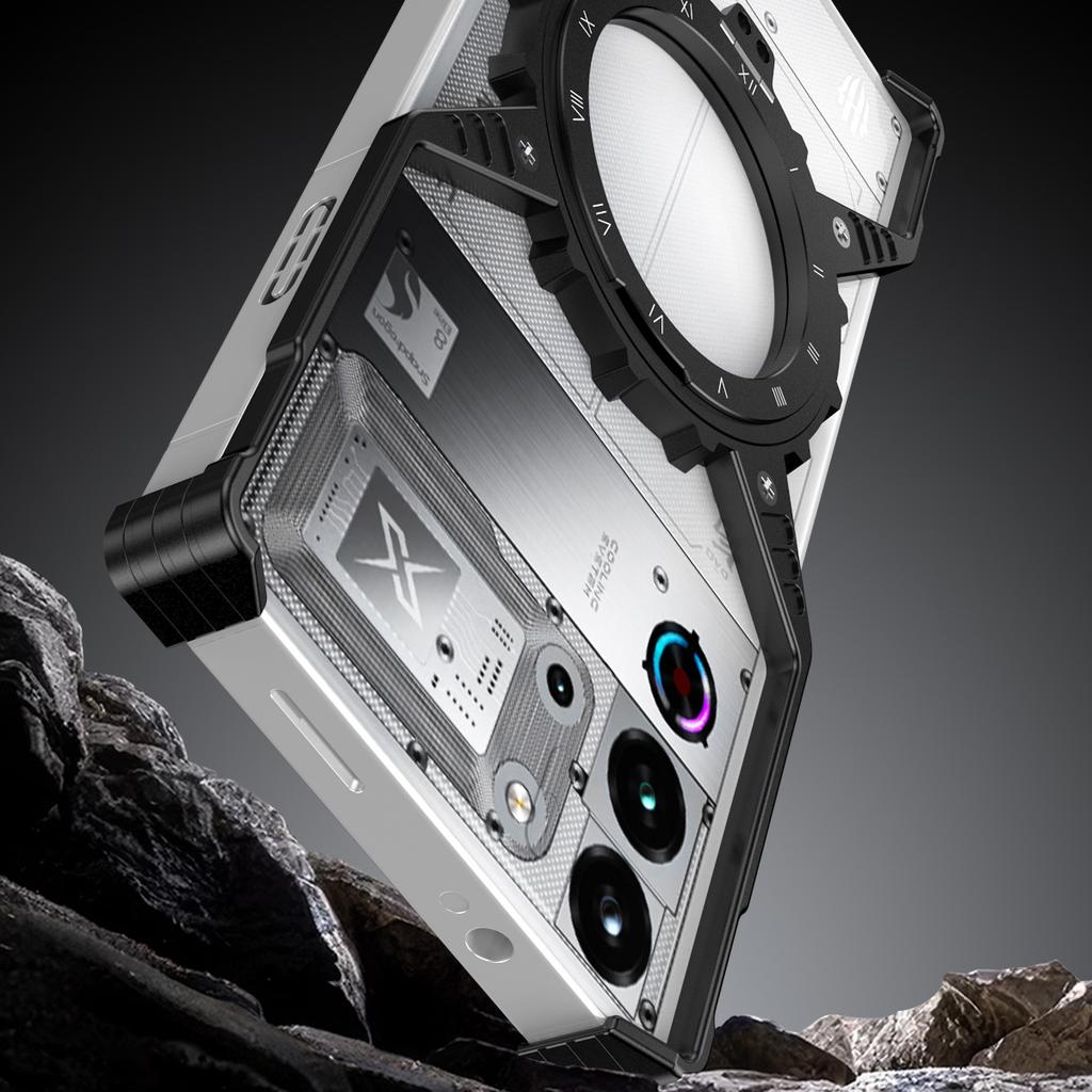 For ZTE Nubia Red Magic 10 Pro+ 5G/10 Pro 5G Case Magnetic Kickstand Aluminum Alloy+PC Bumper Phone Cover Heat Dissipation