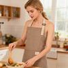 Хлопково-льняной полосатый кухонный фартук с карманом, дышащий, водонепроницаемый, маслоотталкивающий, регулируемый, мужской, женский, шеф-повар