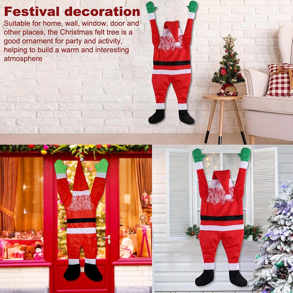 Christmas Decoration Funny Pendant Easy Installation Christmas Ambiance Wall-Climbing Santa Easily Hangs On Doorframes Gutters