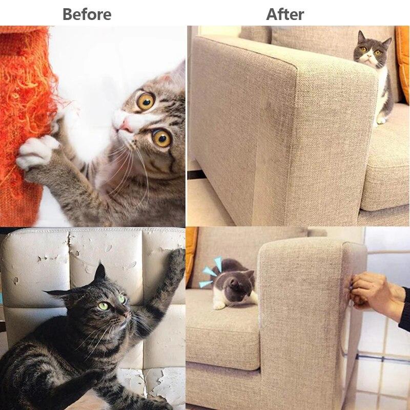1/2/4Pcs Cat Scratch Sofa Protection Pads Self-adhesive Pet Furniture Protectors Cover Anti-cat Scratch Couch Stickers