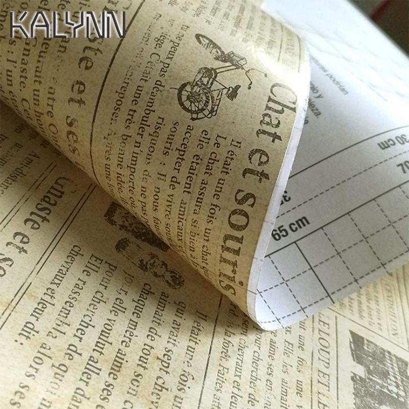 Самоклеящиеся обои «Старая газета» 10 м*45 см для столешниц, шкафов, декора стен, мебели, контактная ПВХ-пленка для мебели