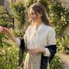 Embroidered Lace Headband Floral Printed Skirt Curtain Elegant Lace Triangle Scarf  Ladies