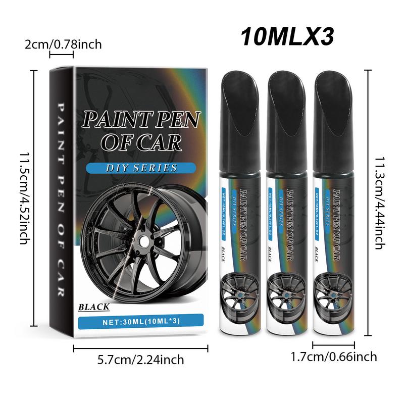 3 шт. Черный маркер для ремонта царапин на ступице колеса, ручка для ремонта царапин на краске автомобиля, водонепроницаемый маркер для краски, инструмент для ремонта