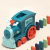 Children Domino Puzzle Building Blocks with Automatic Small Train Chain Domino Chain Reaction Building Set