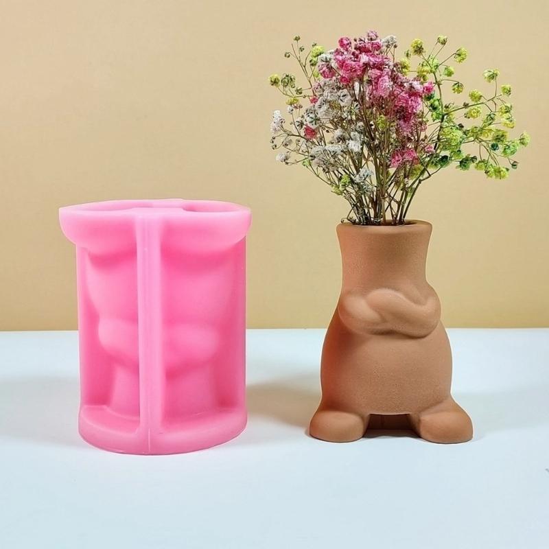 Абстрактная человеческая ваза, смоляные формы, сочные растения, цветочный горшок, силиконовая форма, бетонная цементная гипсовая форма, сделай сам, ремесленные декорации