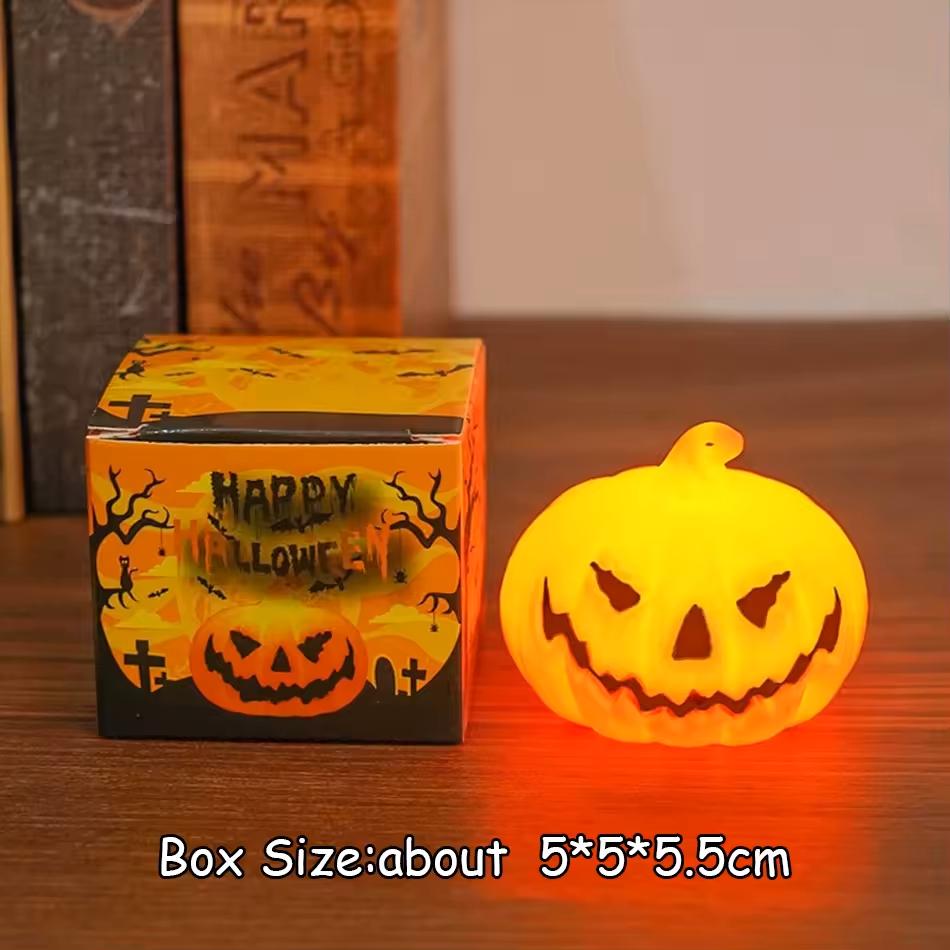 1-6PCS Halloween Pumpkin LED Electronic Candle Light Battery Powered Flameless Candles Home Decor Lamp Party Ornaments Props