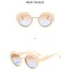 Женские солнцезащитные очки, модные круглые солнцезащитные очки, солнцезащитные очки с толстой оправой.