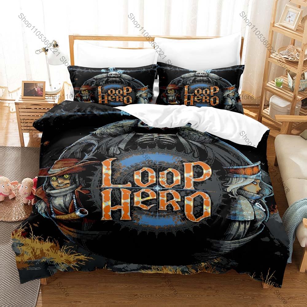 Devolver Digital Hit Loop Hero Pixel Art Game Merchandise Duvet Cover Set 1 Duvet Cover + 2 Pillowcases Indie Game Fan Holiday