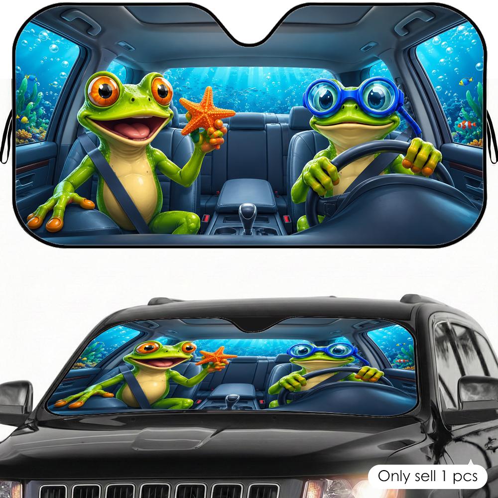 Frogs Drive Sun Visor Car Sun Shade Front Windshield Coverings Blocker Auto Protector Window Visor Screen Cover