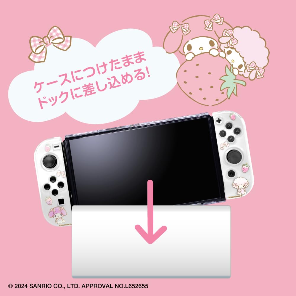 ALLONE Игровой отдельный прозрачный чехол Персонажи Sanrio My Melody x x 10 см Защищает от царапин и грязи Совместим с дисплеем Switch OLED