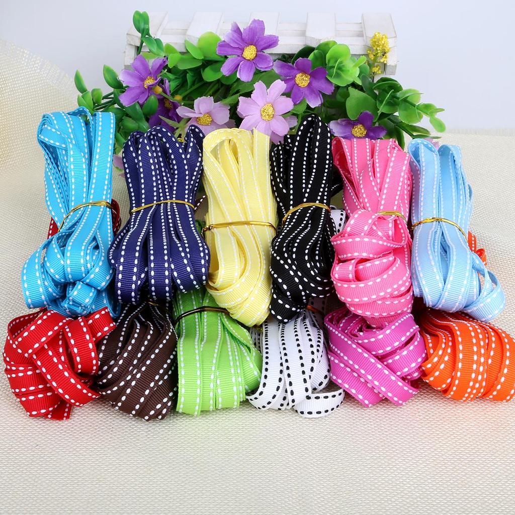 10mm Wide Polka Dot Webbing Packaging Gift Decoration Threaded Belt Colorful Various Ribbons