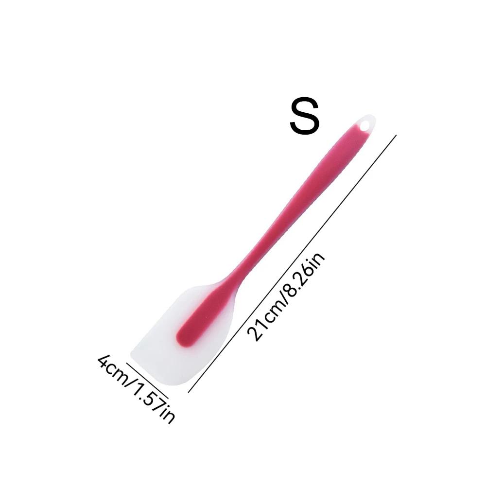 1Pc Baking Spatula Integrated High Temperature Cake Cream Silicone Spatula Translucent Head Spatula Baking Tools Kitchen Tools