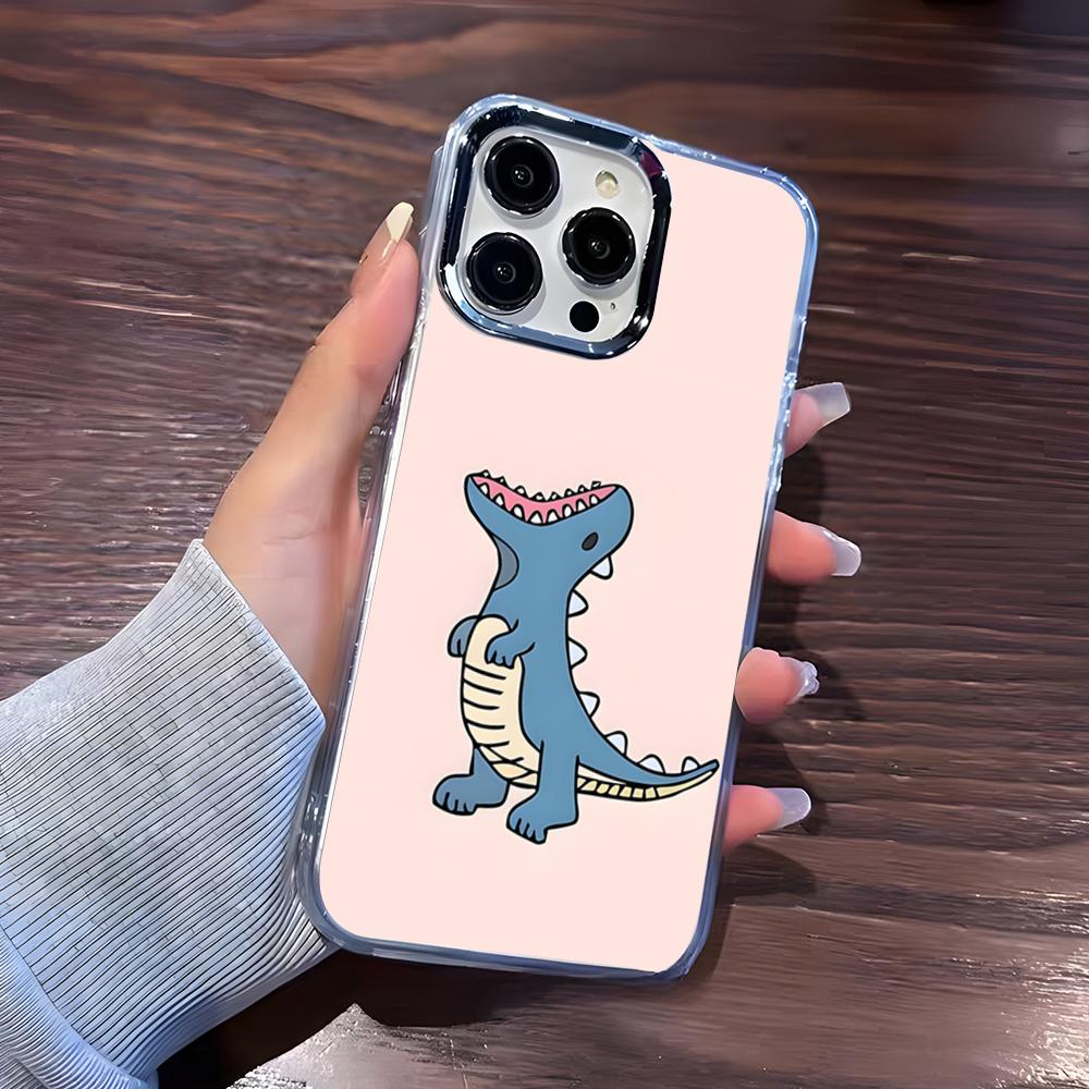Милый мультяшный чехол для телефона с динозаврами Для IPhone 17 Pro Max 16 15 14 Pro Max IPhone 13 Pro Max 11 Plus Прозрачная крышка