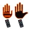Световой жест рукой для автомобиля Забавный жест Палец Свет с пультом 4 режима LED-знак Дорожная ярость Смешной знак на заднее стекло автомобиля