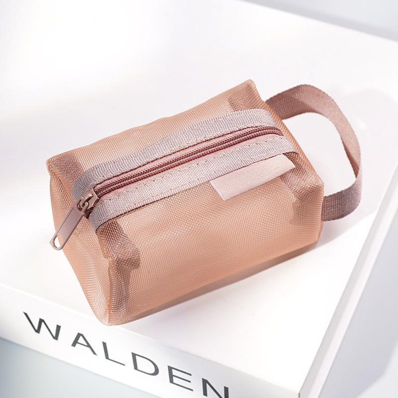 Простая нейлоновая трехмерная квадратная сетчатая сумка, большая вместительная сумка для ключей, сумка для карт, прозрачная сумка для хранения