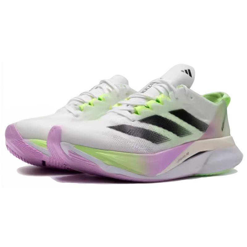 Adidas Женские кроссовки Adizero Boston 12 Белый/Зеленый/Искры IG3328