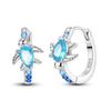 Серьги-кольца из серебра 925 пробы с синим цирконом, ловцом снов, пером, звездой, луной, милым когтем для женщин, тонкие ювелирные изделия в подарок на день рождения