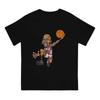 Summer Men's Cartoonized Rodman Character Print 100% Pure Cotton Round-neck Short-sleeved T-shirt Unique Birthday Gift Top