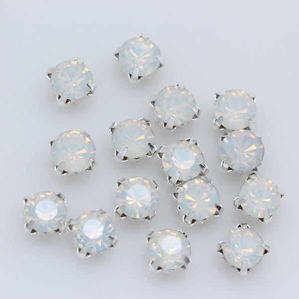 40 цветов 4 мм 100 шт./упак. стеклянные круглые пришивные стразы с серебряными когтями для украшений, свадебных платьев, одежды, поделок, отделки