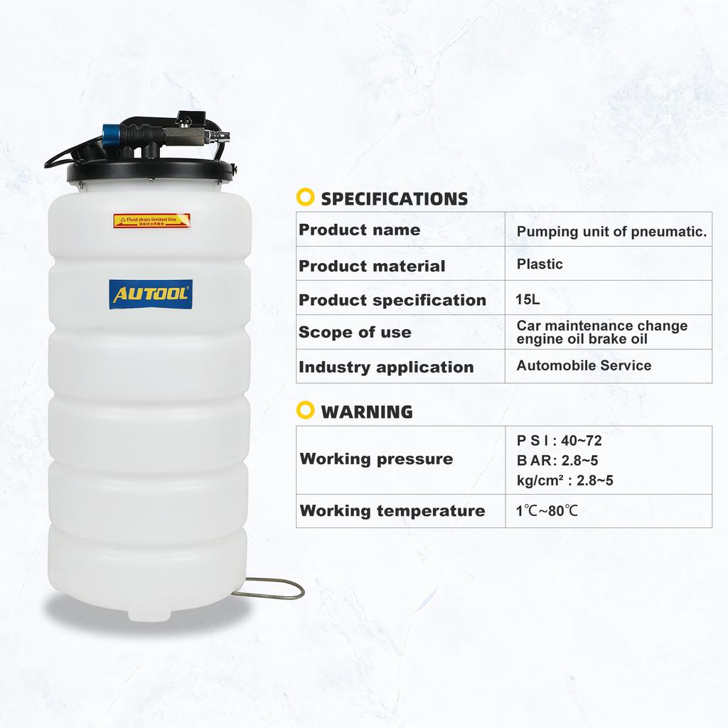 LUTIFIX 15L Pneumatic Oil Extractor Pumping For Car Oil Change Vacuum Fluid Extractor Transmission Coolant Manual Change Tool