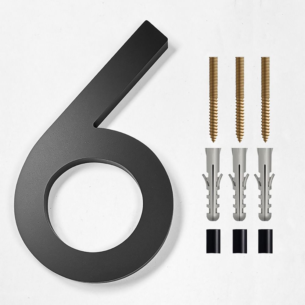 Letters 911 Visibility Signage Address Plaque Garden Door Modern House Numbers 6" Floating House Number Number with Nail Kit