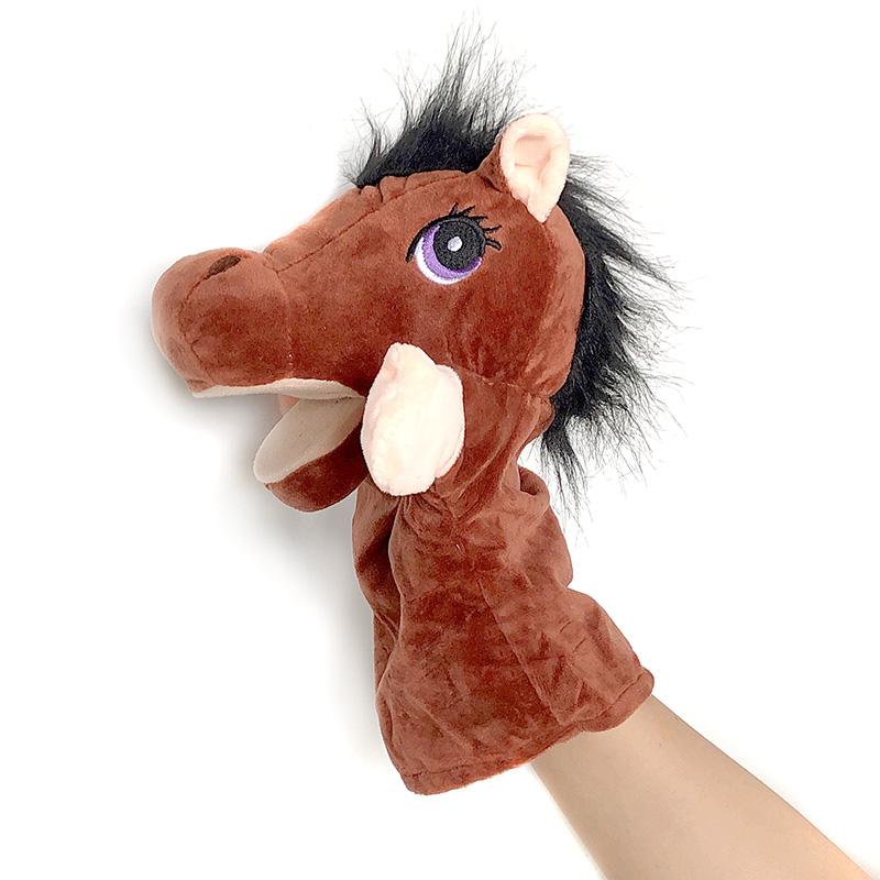 Stuffed Plush Animals Playthings Hand Finger Story Puppet Kawaii Dolls Learning Infant Playthings Duck Lamb Cow Dog Horse Kids Toy Gift Idea