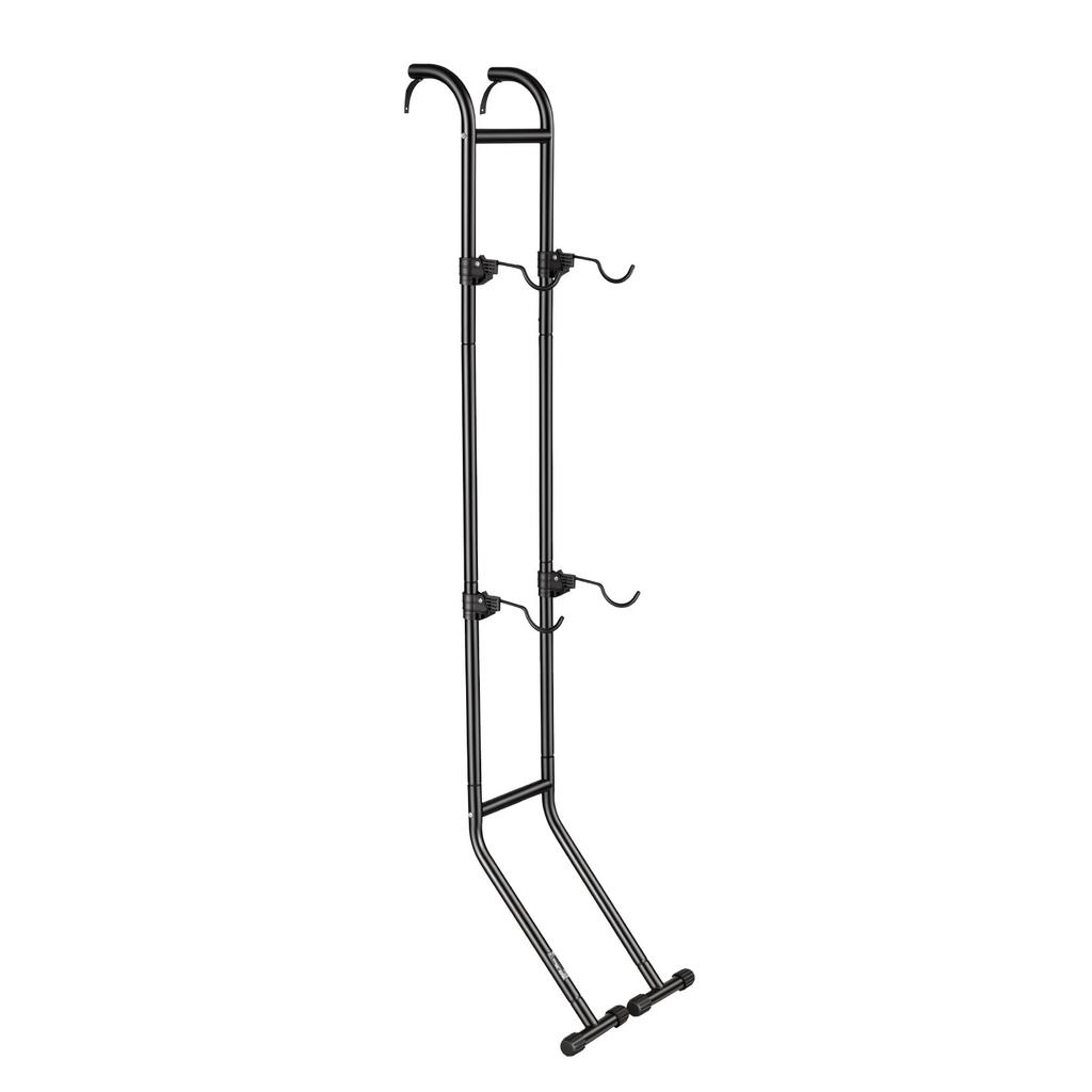 VEVOR Bike Stand for 2 Bikes, Freestanding Vertical Bike Storage Rack, with Height-Adjustable Hooks