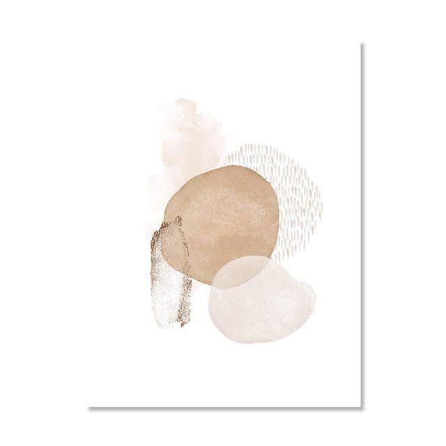Абстрактная акварель, бежевый, розовое золото, постер в стиле бохо, печать на холсте, картина, геометрическая настенная художественная картина, интерьер гостиной, домашний декор, без рамки