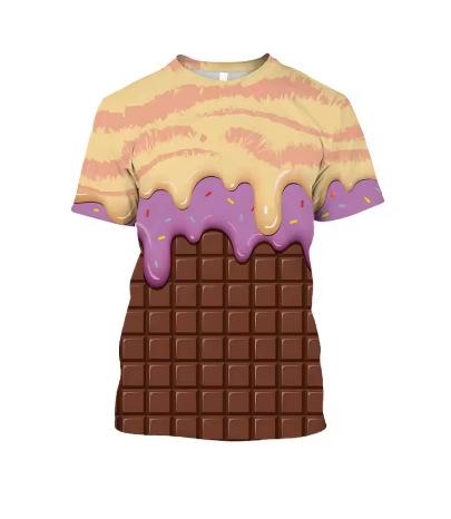 Ice Cream Fashion 3D Printed Men's T-Shirt Summer Quick Dry Breathable Comfortable Outdoor Exercise Daily