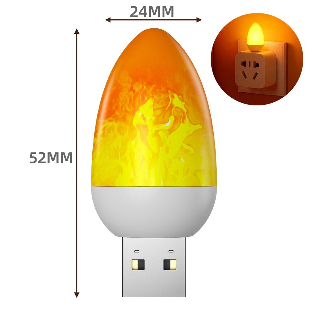 5 В USB LED Динамический Эффект Пламени Вспышка Атмосферный Свет Пламя Пламя Свечи Огни Портативная Книжная Лампа Кемпинговое Освещение Украшение Спальни