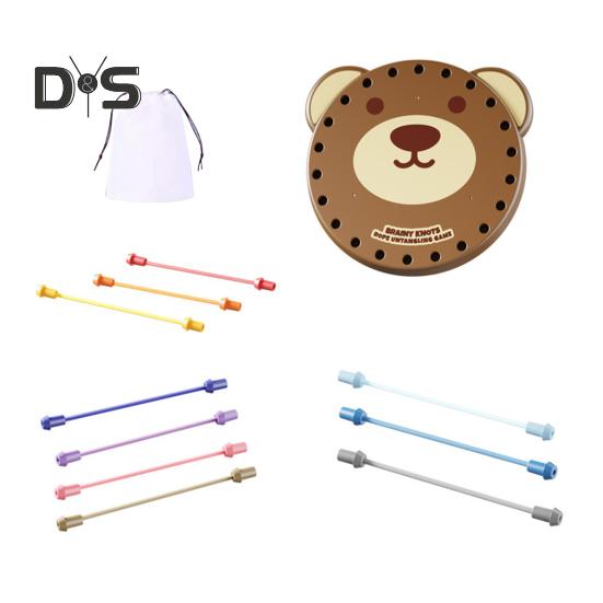 Kids Bear Rope Untangling Game Logic Thinking Focus Training Rope Board Game Parent-children Interactive Educational Colorful Elastic Rope Unhitching