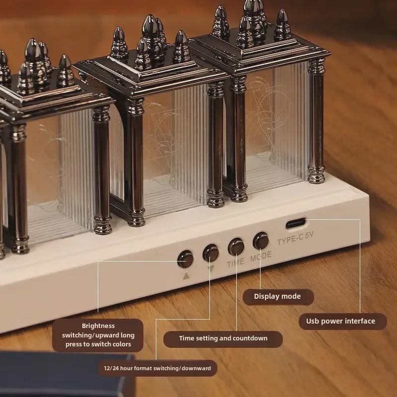 Часы Nixie с имитацией RGB-ламп - ценное украшение для рабочего стола для игровых комнат