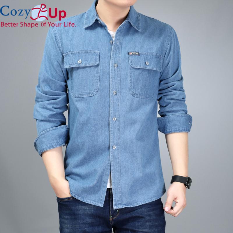 Cozy Up New Men's Denim Shirt Spring Summer Jean Shirts Male Handsome Business Shirt Casual Oversize Tops