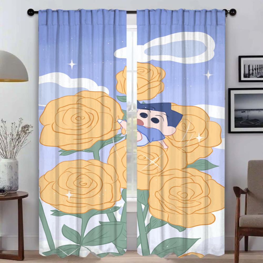 Crayons Shins Chans Curtains Child Room Living Curtain Home Interior Camera Shades Partition Tulle Bedroom Made Of Polyester Washable Area Ready