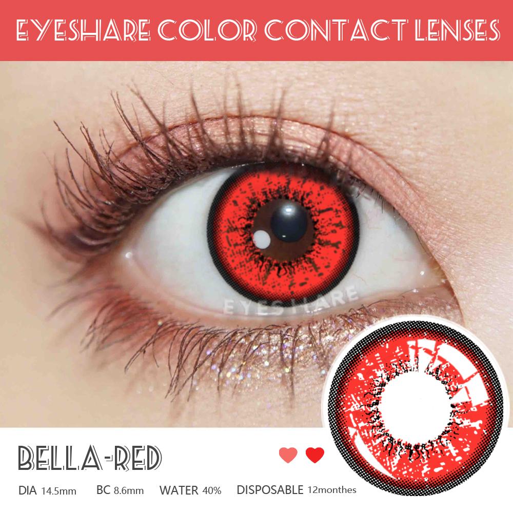 Eyeshare Cosplay Contact Lenses Big Eye Anime Colored Contactlen Blue Lens Red Contact Fashion Soft Color Cosmetic Lenses for Halloween