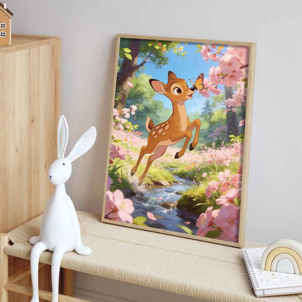 Disney 5D Diamond Painting Kit Bambi & Butterfly Spring Forest Home or Office Home Decor Art Diamond Painting Kit