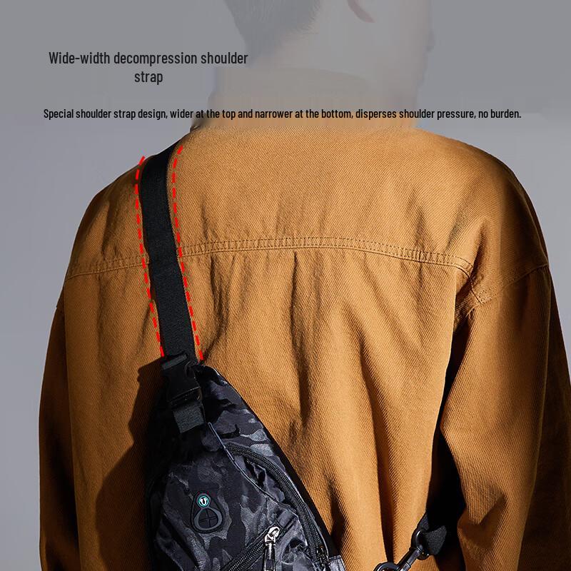 Hengyuanxiang Men's Casual Multi-functional Chest Bag