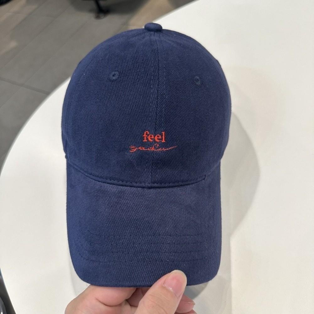 Embroidery Letter Rugged Baseball Cap Solid Color Duck Tongue Cap Fashion Sun Hat  for Women