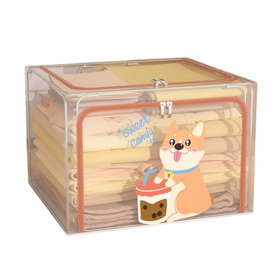 Большая коробка для хранения с ручкой, прозрачный дизайн, застежка-молния, многофункциональная сумка для хранения домашних одеял, органайзер для одежды