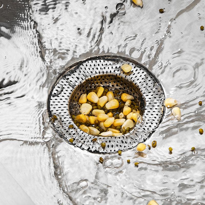 Фильтр-сифон для кухонной металлической мойки, сетчатый фильтр из нержавеющей стали, слив для пищевого шлака, слив для душа в ванной, улавливатель волос