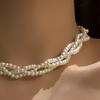 Choker Necklace Elegant Multi-layer Faux Pearl Necklace Fashionable Alloy Jewelry Necklace for Daily Wear