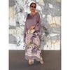 Summer Women's Loose Round Neck Gown Long Sleeve Printed Dress