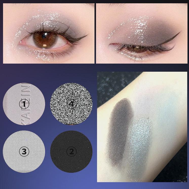 High Cold Heart Matte Pearl Fine Flash Водостойкая летняя дымчатая женская четырехцветная палитра теней для век